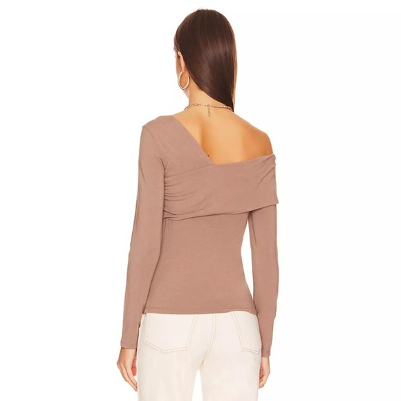 NWT Bobi Revolve Size Large Asymmetric Wrap Stretchy Top in Java Brown - Picture 3 of 9